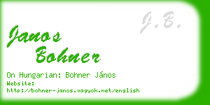 janos bohner business card